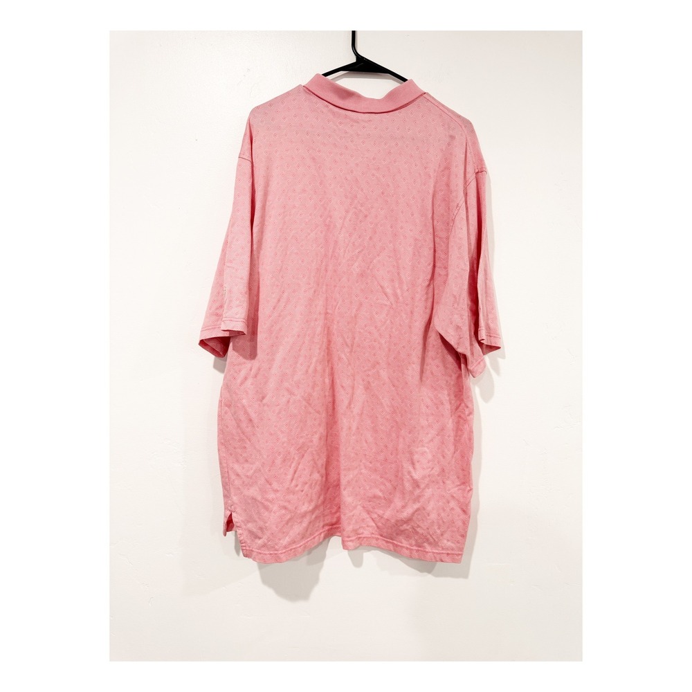 Peter Millar Mens XXL Pink Diamond Jacquard Short Sleeve Polo Shirt Golf Top - Picture 3 of 4